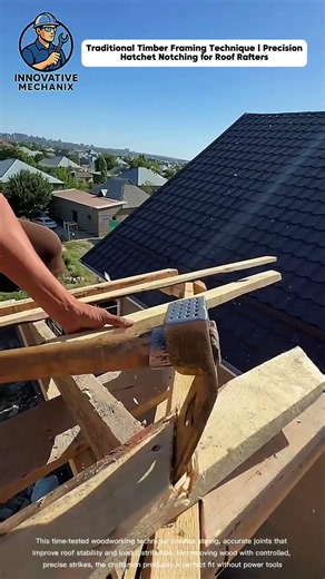 Traditional Timber Framing Technique | Precision Hatchet Notching for Roof Rafters