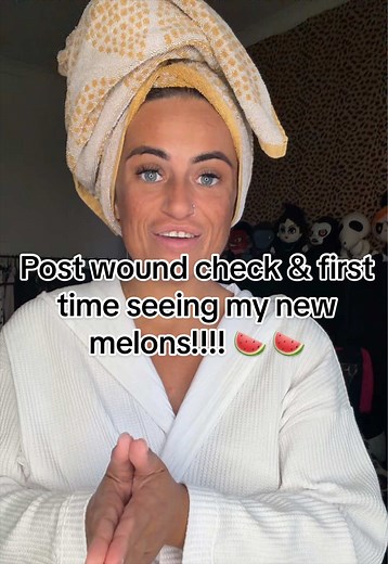 Post-Surgery Wound Check & First Look at New Breasts 🍉