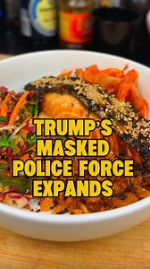 Sawyer Hackett on Instagram: "Let me explain how Trump’s masked police force is being super charged while cooking dinner."