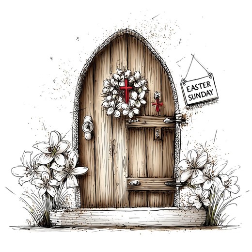 Christian Easter Clipart Set, 11 Faith Easter Illustrations, Cross Church Door Tomb, He is Risen, Religious Easter Cards, Nursery Prints - Etsy