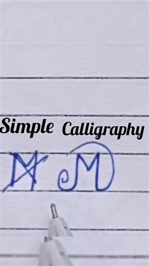 How to write letter "M" simple and cursive writing!! #englishcalligraphy #shortsfeed #youtubeshorts