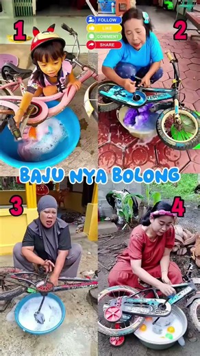 Compilation || Washing clothes while riding a bicycle!! #shorts #funny