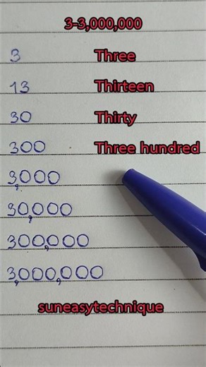 how to call number 3 300 3,000 3,000,000 #english #learnenglish #englishtips