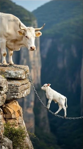 Mother Cow's Unbelievable Test of Trust for Her Calf! Wholesome Farm Moment ❤️ #Shorts