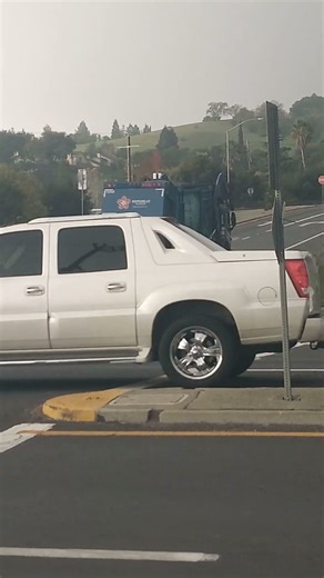 The Republic Waste Services garbage truck heading out.