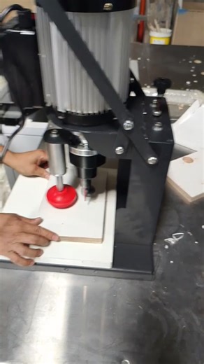 This is a video demonstrating a real handheld hinge drill. It's currently in stock; feel free to inquire and purchase.🥳🥳🥳 #woodworking #furniture | LuBan Woodworking Machinery