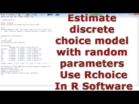 Estimate discrete choice model with random parameters Use Rchoice With (In) R Software