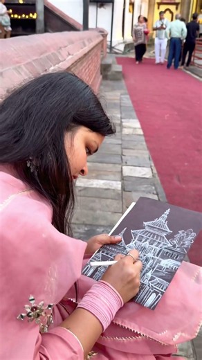 Sketching Pashupatinath Temple in Kathmandu 🇳🇵✍️ | Nepal Travel + Art