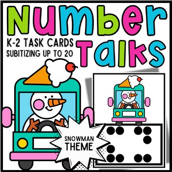 Snowman Ice Cream Number Talk Cards | Subitizing & Counting 1–10