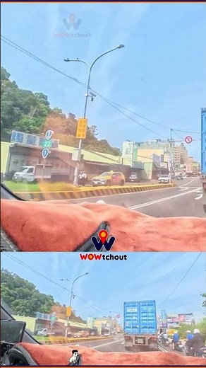 [Car Accident Video] Always keep distance from large vehicles when changing lanes
