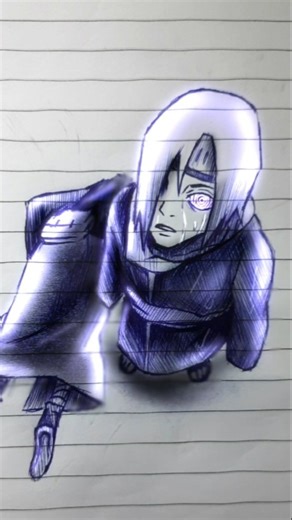 Yahiko Death akatsuki member pen sketch #shorts #animedrawing