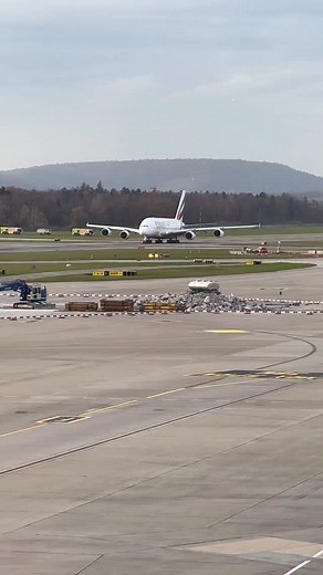 Emirates A380 Take-Off on Runway 16 at Zurich Airport —————- #planespotting #zurichairport #emirates #a380 #reels #reelsvideo #fyp | ZRH Aircraft