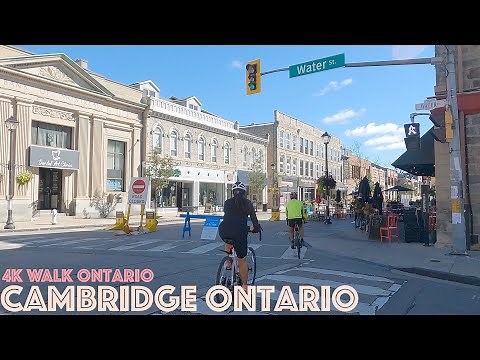 Downtown Cambridge Ontario: 4K Slow Walk Toronto & Ontario, Canada