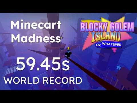 [WR] Blocky Golem Island or whatever - Minecart Madness speedrun in 59.45s