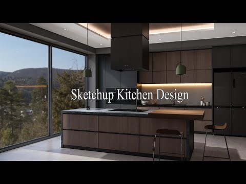 Sketchup interior design #78 Make a kitchen set design and render enscape