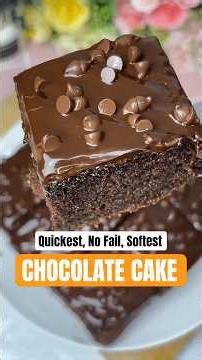 Foolproof, Easiest, Softest, Eggless Chocolate Cake in Minutes #viralvideo #shortvideo #chocolate...