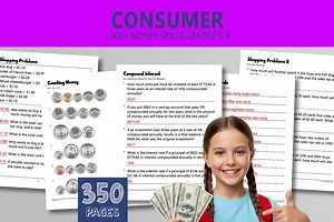Consumer Math Worksheets: Money Skills, Interest, Wages (printable PDF) - Etsy