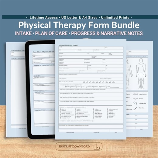 Physical Therapy Forms Bundle: Client Intake, SOAP Note, Narrative Templates (digital Download PDF) - Etsy New Zealand