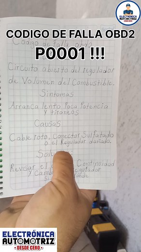 543K views · 9.6K reactions | código de falla OBD2 P0001 !!! #eletronicaautomotriz #electricidadautomotriz #mecanicaautomotriz #ElDedoSinUña #fblifestyle | Autoelectronica TV | Facebook