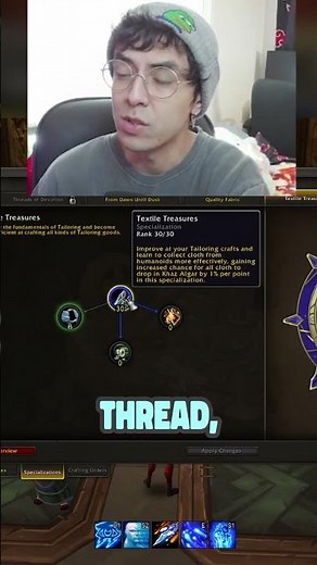 Set up TAILORING to CLOTH FARM in World of Warcraft: The War Within!🧵 #worldofwarcraft #thewarwithin