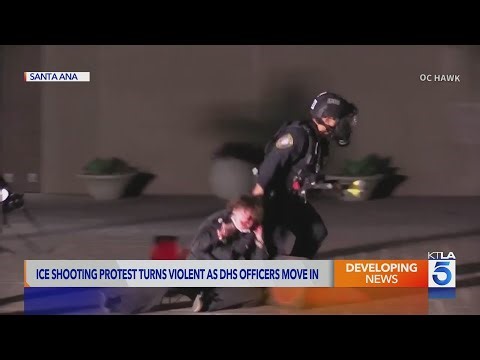 Video shows ICE protest turn violent in Southern California amid nationwide uproar