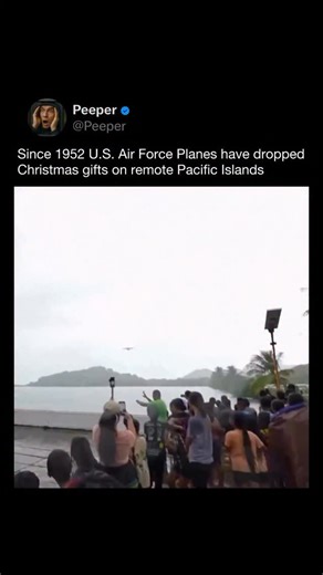 PEEPER on Instagram: "This image shows a real U.S. Air Force tradition known as Operation Christmas Drop, running continuously since 1952. Every December, Air Force crews deliver food, tools, and supplies by parachute to remote Pacific islands that lack regular access to cargo ships or runways. What began as a small goodwill gesture has become the world’s longest-running humanitarian airlift, involving multiple nations and modern cargo aircraft. Despite the festive theme, this is not a symbolic