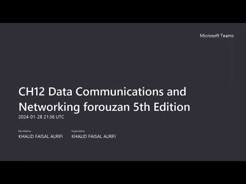 CH12 Data Communications and Networking forouzan 5th Edition