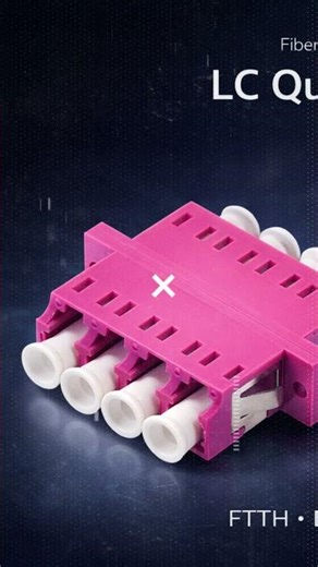 LC Quad Fiber Optic Adapter #fiberoptic #telecom #passivecomponents