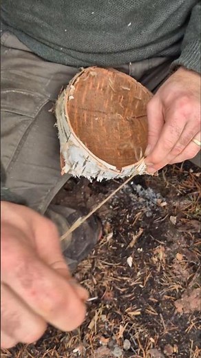 Making a birch bark basket with natural cordage #diy #buahcraft #primitiveskills #survivalskills
