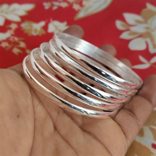 925 Sterling Silver Bangles, Handmade Bracelet, Minimalist Stackable Bracelets, Plain Silver Bangle Set, - Etsy