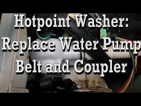 Hot Point Washer Repair: How To Replace Water Pump, Belt and Coupler Model # WLW3400SBLWH