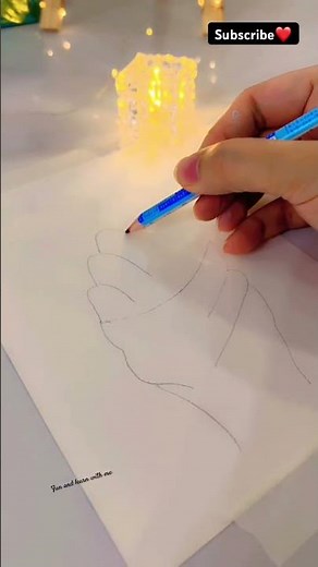 Korean Hand Heart Drawing | Part 1: Outline ✏️ #shorts #drawing