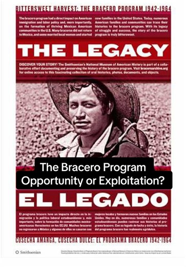 The Bracero Program (1942-1964) was a U.S.-Mexico agreement that brought millions of temporary Mexican guest workers (braceros) to the United States, primarily to fill agricultural and railroad labor shortages during and after World War II, becoming the largest guest worker program in U.S. history, offering contracts with promised fair wages and conditions but often delivering exploitation, wage theft, poor housing, and setting a precedent for future guest worker debates, ending due to complaint