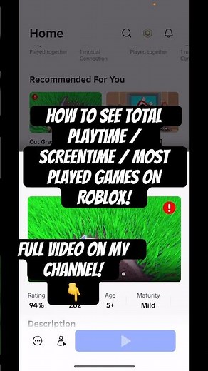 How to see total playtime on Roblox! *CHECK SCREENTIME* (YOUR MOST PLAYED GAMES ON ROBLOX!) #roblox