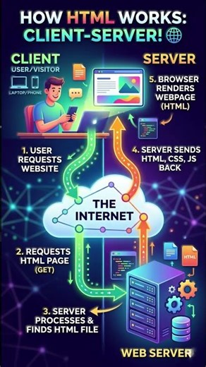 இன்டர்நெட்டில் HTML எப்படி வேலை செய்கிறது? 🌐 | How HTML Works in Tamil | #Shorts