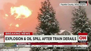 Train derailment causes massive explosion