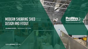 What a way to celebrate 100 years of family ownership: A deluxe new shearing shed for an accomplished wool producer. We're really excited to share footage from our time working with Tom James & the team at Coliban Estate 🐑🤩 Check out the Project here: https://proway.cc/ColibanEstate #prowaylivestockequipment #Australianmade #Shearingshed #woolshed #merinos | ProWay Livestock Equipment