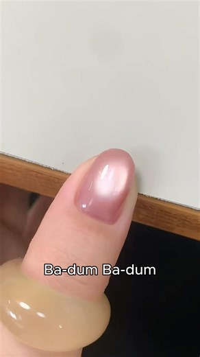 Milky Pink Cat Eye Nails Tutorial 💗 Ba-dum Ba-dum Pearlescent Magnetic Gel | Soft 3D Cat Eye Nail