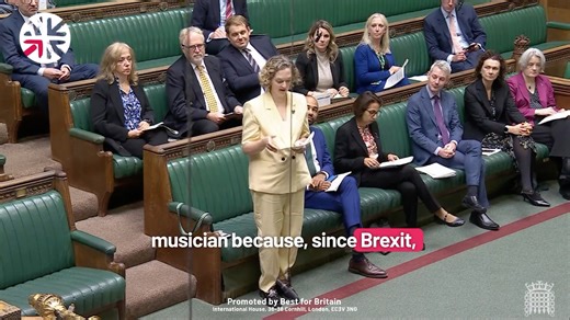 🚨 TOURING ARTISTS 🚨 Anna Sabine MP: "Since Brexit, British musicians European tours have dropped by around 9% year on year as a mountain of bureaucracy blocks those hoping to cut their teeth on the European circuit" | Best For Britain