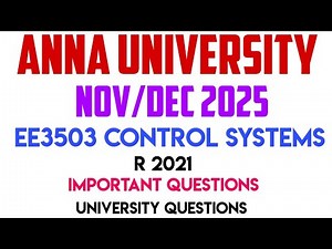 EE3503 Control systems important questions |anna university | nov dec 25