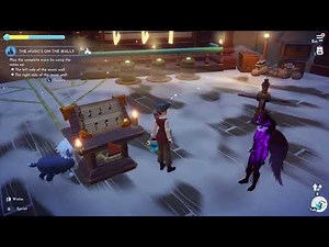 Play the complete score by using the notes the left side of the music wall Disney Dreamlight Valley