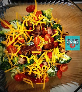 Creamy broccoli salad with sunflower seeds and cranberries