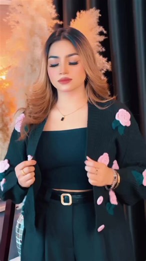 18K views · 100 reactions | This cardigan calling your name   flower 12pcs  Button colour, flower colour same  Neck design Ripped  100% export quality  In stock. Delivery time 2-3 days in Sha allah | Make it up | Facebook