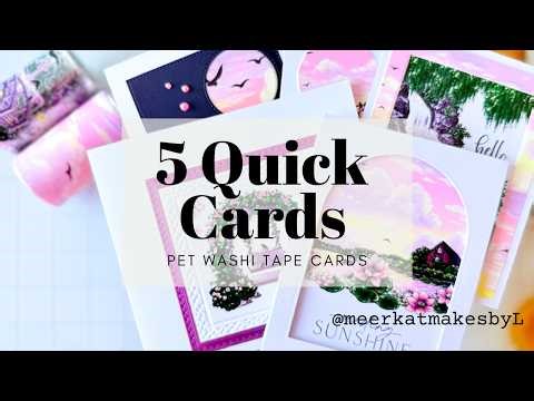 5 MORE Ways using PET / Washi Tape to build scenes in card making! #cards #washitape #papercraft