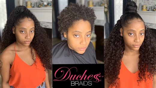 Half Up, Half Down Quick Weave: No Heat, Curly Hair