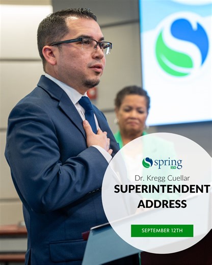 Checkout our first superintendent message from newly appointed Superintendent Dr. Kregg Cuellar. We’re excited to hear his vision and leadership as he begins this new chapter with Spring ISD. Vea nuestro primer mensaje del recién nombrado Superintendente Dr. Kregg Cuellar. Estamos emocionados de escuchar su visión y liderazgo mientras comienza este nuevo capítulo con Spring ISD. | Spring ISD