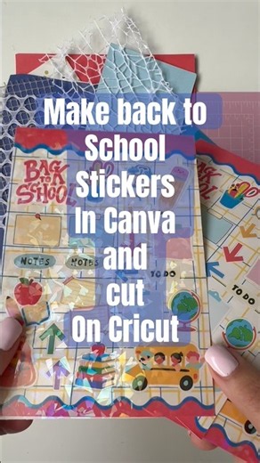 Make Back To School Stickers in Canva and Cut in Cricut #teacherstickers #stickermaker