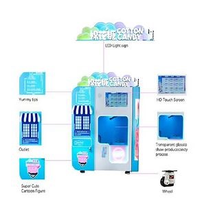 [Hot Item] Custom Large Full Automatic Robot Electric Candy Floss Dispenser Making Flowers Shape Sugar Cotton Candy Vending Machine
