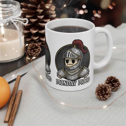 Monday Mood Knight | Funny Medieval Mug for Work - Etsy