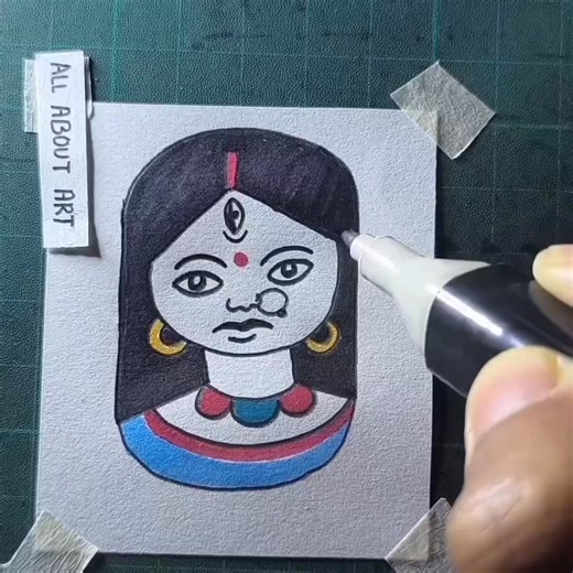 9.8K views · 53 reactions | Maa durga drawing | All About Art | Facebook
